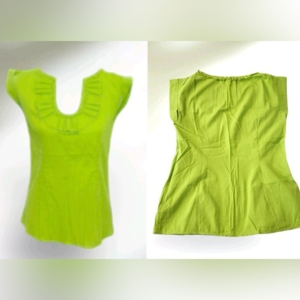 Anthropologie || Tabitha for Green U ruffled neckline.